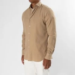 XACUS LUXURY MUSSOLA FLANNEL SHIRT KHAKI -jupiter shop JUPITERSTOCKHOLMKLADERHERRMODE 51 dddc9aa8 ad77 44e0 9c26 e94cf8d3852b