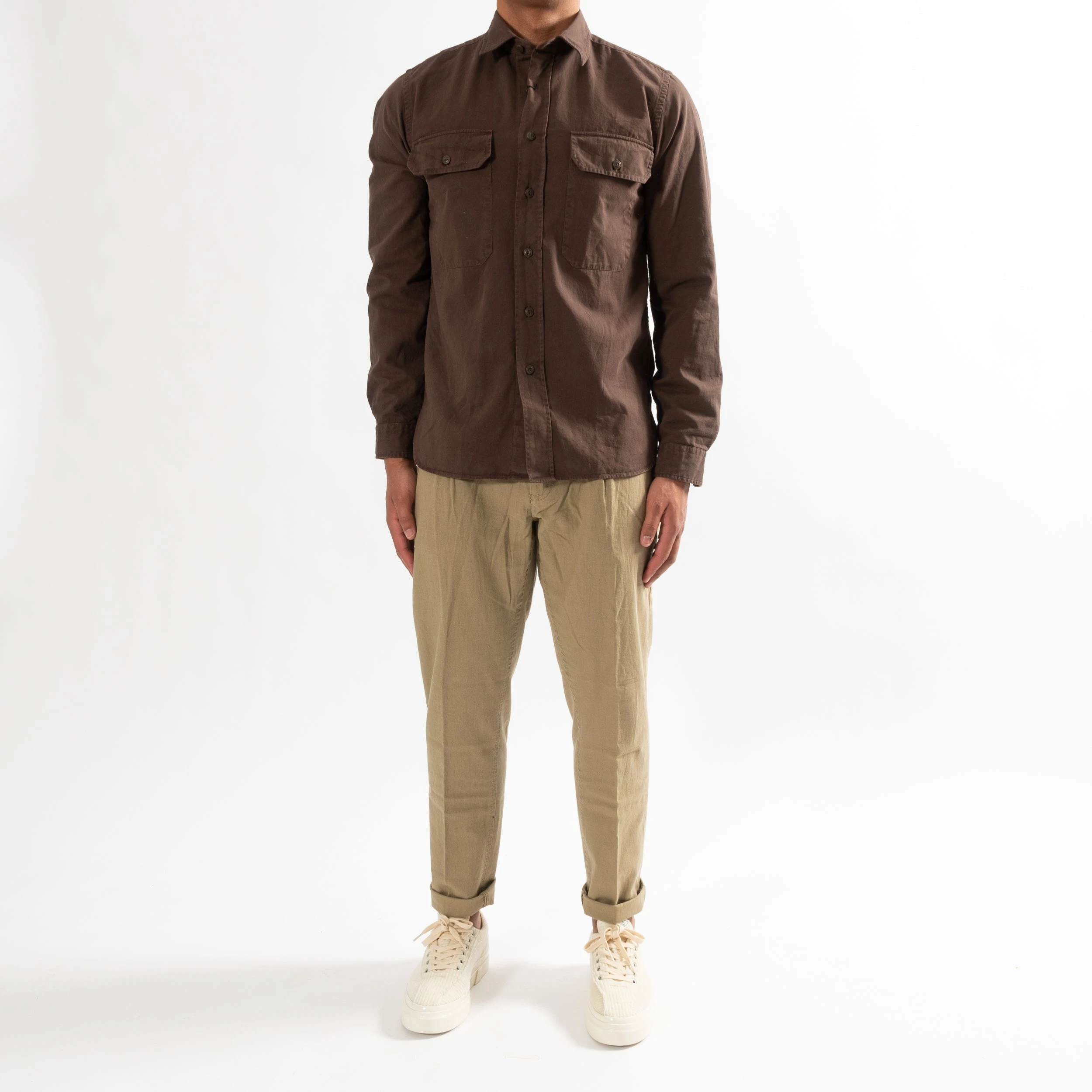 XACUS TWILL SHIRT WITH POCKET DARK BROWN 11 XACUS TWILL SHIRT WITH POCKET DARK BROWN - Bild 9