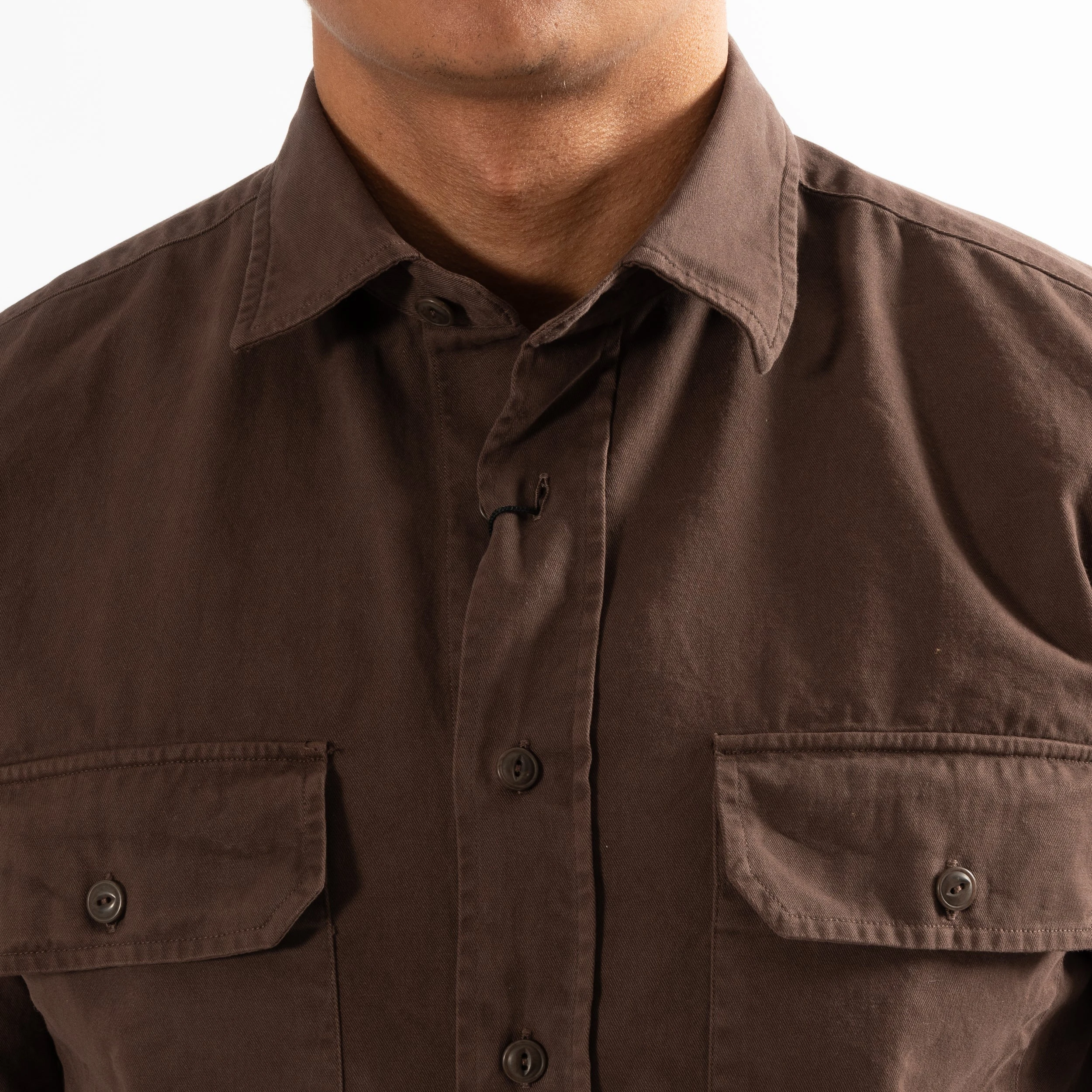 XACUS TWILL SHIRT WITH POCKET DARK BROWN 4 XACUS TWILL SHIRT WITH POCKET DARK BROWN - Bild 2