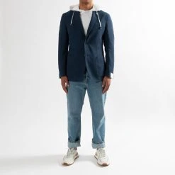 L.B.M.1911 STRUCTURED GARMENT DYED BLAZER NAVY -jupiter shop JupiterKladerNorrlandsgatanKungsgatanStockholm 221