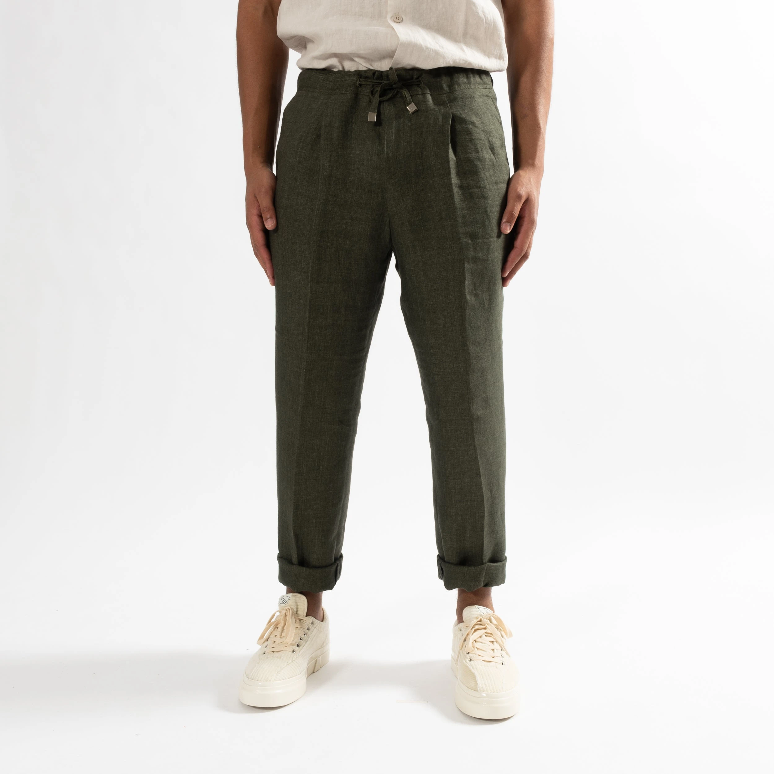 STUDIO 73 ISAC DRAWSTRING TROUSER GREEN 4 STUDIO 73 ISAC DRAWSTRING TROUSER GREEN - Bild 2