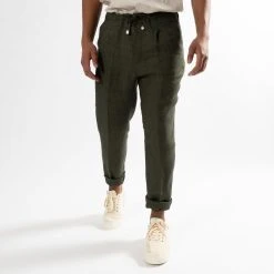 STUDIO 73 ISAC DRAWSTRING TROUSER GREEN