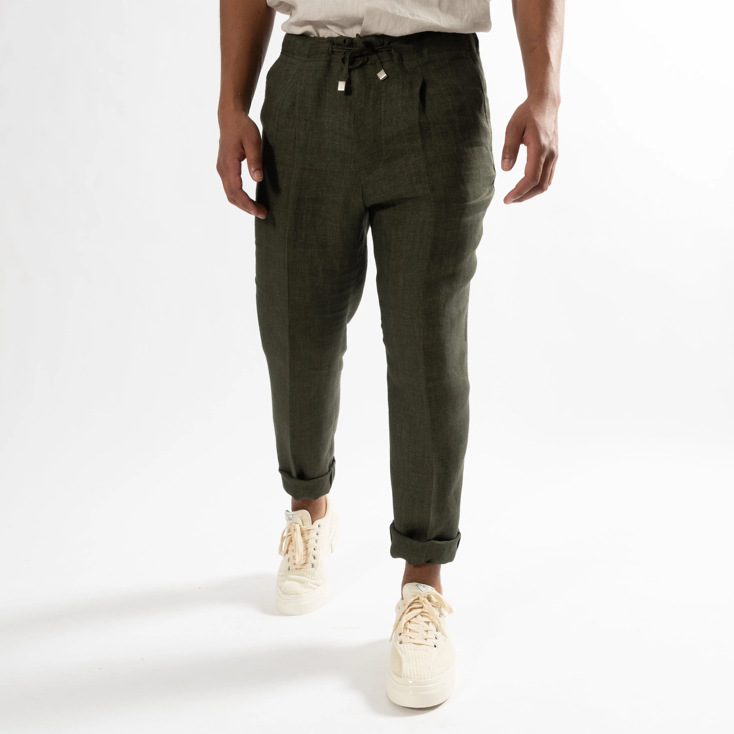 STUDIO 73 ISAC DRAWSTRING TROUSER GREEN 3 STUDIO 73 ISAC DRAWSTRING TROUSER GREEN