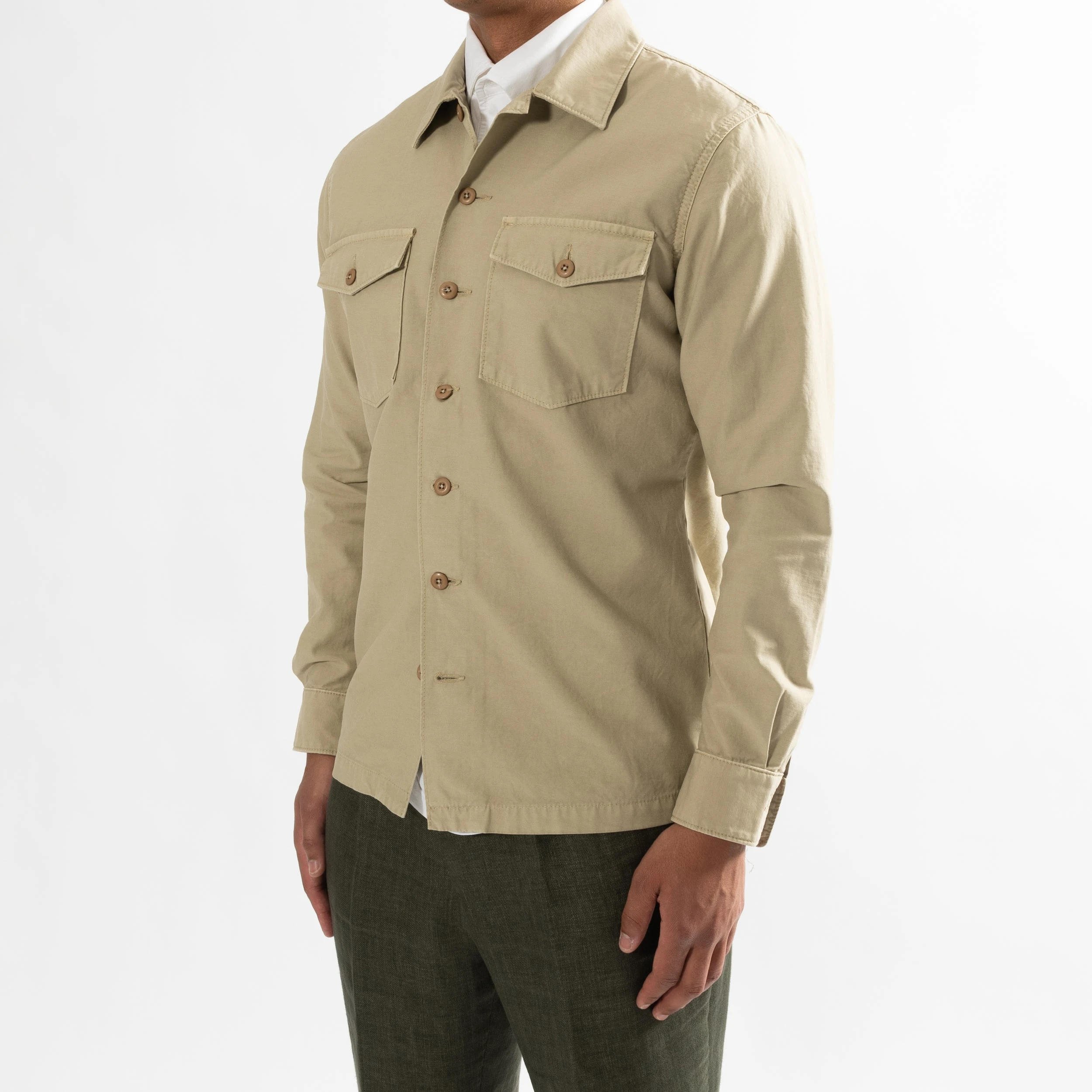 Tela Genova GRETO COTTON OVERSHIRT KHAKI 5 Tela Genova GRETO COTTON OVERSHIRT KHAKI - Bild 3
