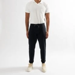ADVERB DRAWSTRING COTTON LINEN PANTS NAVY -jupiter shop JupiterKladerNorrlandsgatanKungsgatanStockholm 296
