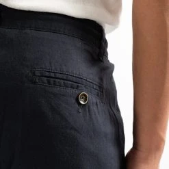 ADVERB DRAWSTRING COTTON LINEN PANTS NAVY -jupiter shop JupiterKladerNorrlandsgatanKungsgatanStockholm 303