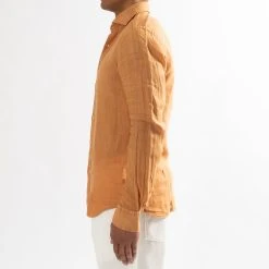 XACUS CASUAL LINEN SHIRT ORANGE -jupiter shop JupiterKladerNorrlandsgatanKungsgatanStockholm 343
