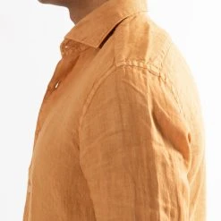 XACUS CASUAL LINEN SHIRT ORANGE -jupiter shop JupiterKladerNorrlandsgatanKungsgatanStockholm 347