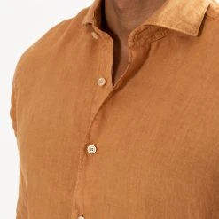 XACUS CASUAL LINEN SHIRT ORANGE -jupiter shop JupiterKladerNorrlandsgatanKungsgatanStockholm 349