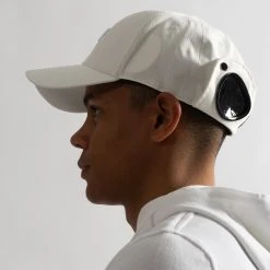C.P. Company BASEBALL CAP WITH GOGGLES WHITE