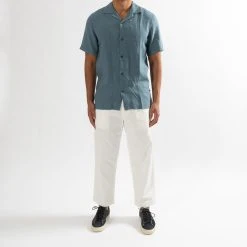 NN07 MIYAGI LINEN BOWLING SHIRT SS DUST BLUE -jupiter shop JupiterKladerNorrlandsgatanKungsgatanStockholm 70 e03b46f1 d54e 47f1 bb29 c1befd8147e2