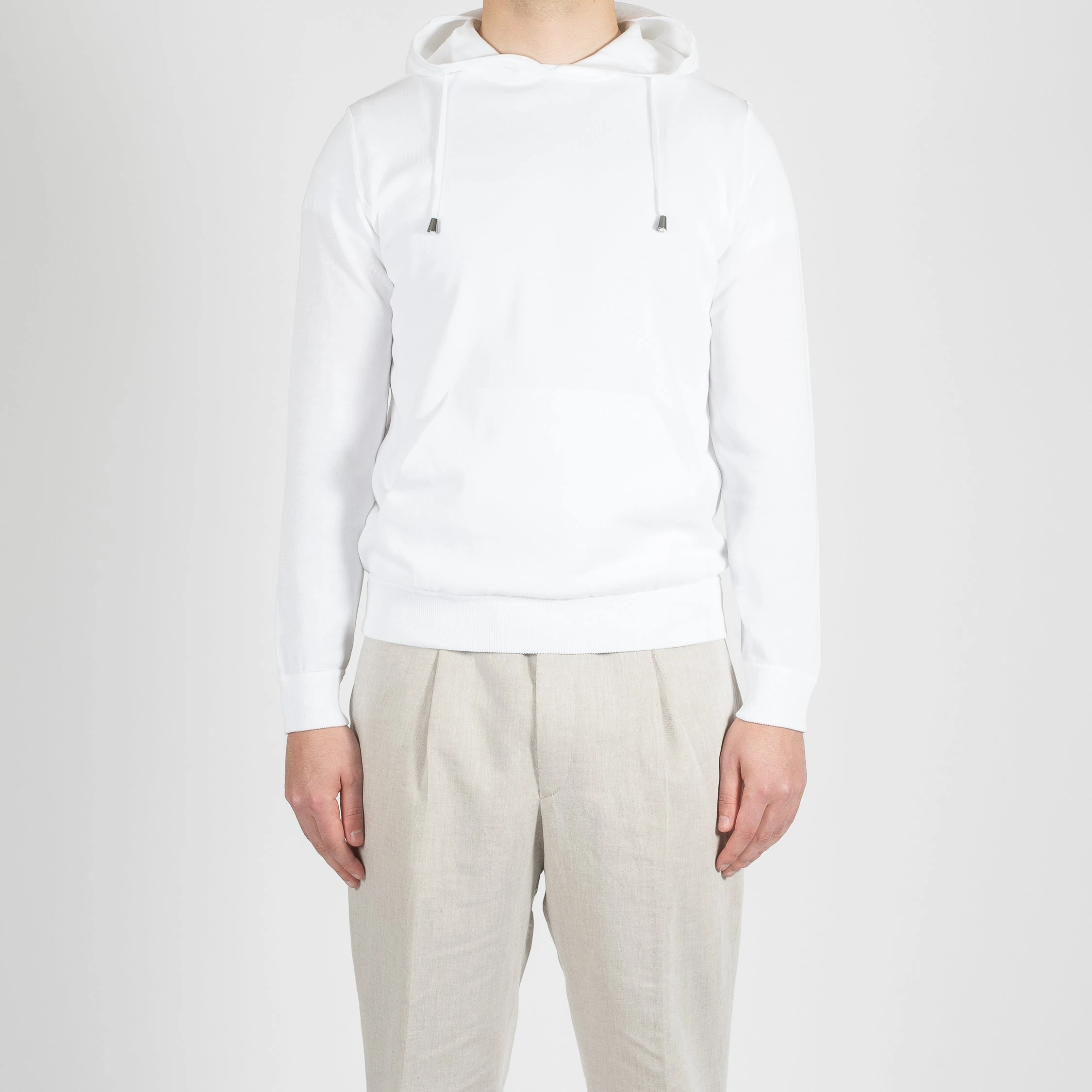 Filippo De Laurentiis PIQUE HOODIE SWEATER WHITE 3 Filippo De Laurentiis PIQUE HOODIE SWEATER WHITE