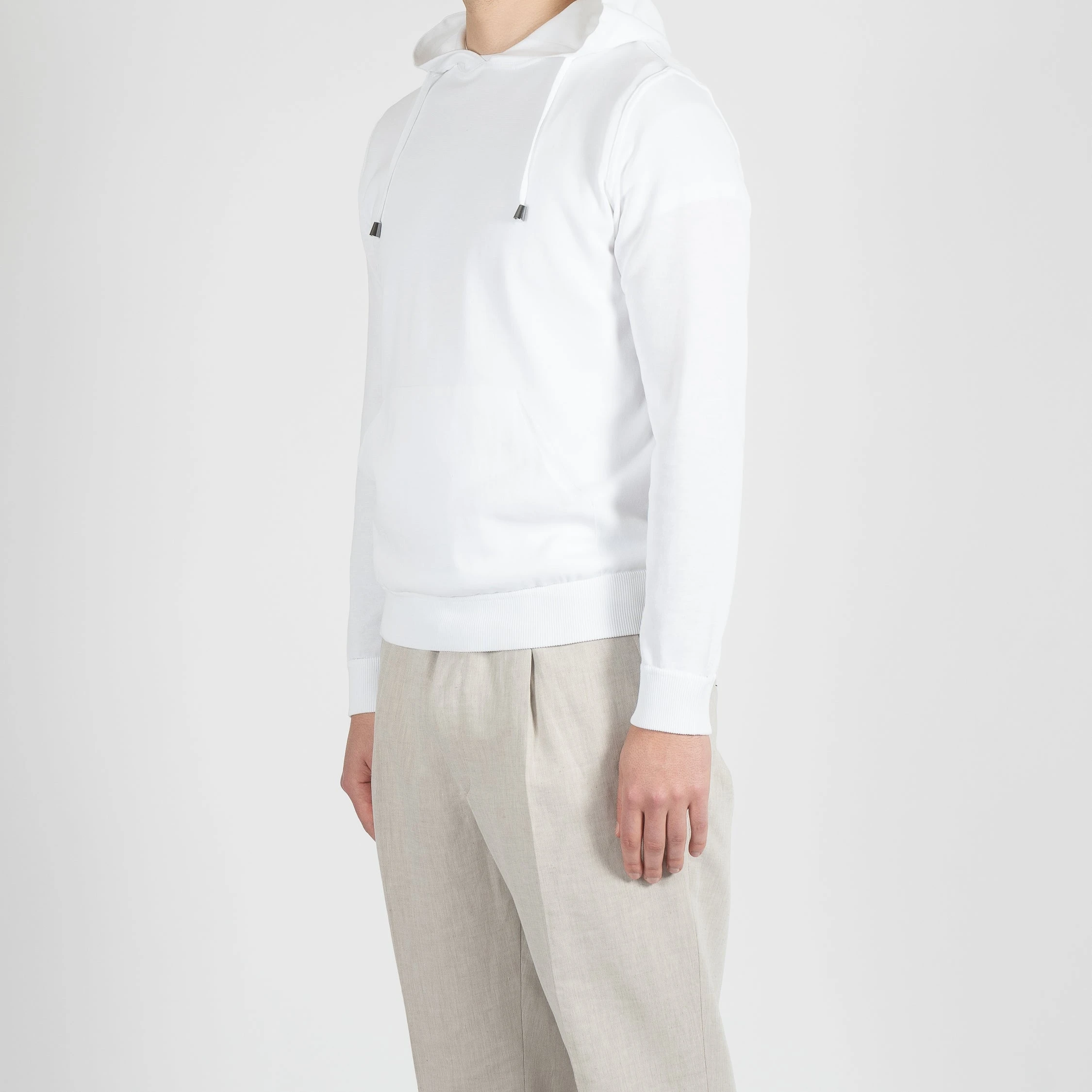 Filippo De Laurentiis PIQUE HOODIE SWEATER WHITE 5 Filippo De Laurentiis PIQUE HOODIE SWEATER WHITE - Bild 3