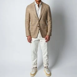 GAIOLA LUXURY COTTON LINEN GLEN PLAID BEIGE -jupiter shop KAVAJGAIOLA 1 35c74175 96e6 4b4a a441 cafa65c8dcce