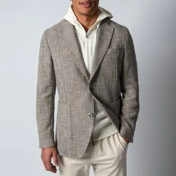 Oscar Jacobson FERRY SOFT COTTON BLAZER ROUGH BEIGE
