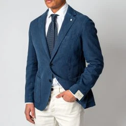 L.B.M.1911 JACK REG COTTON RAMIE BLAZER NAVY -jupiter shop L.B.M.1911KAVAJ 3