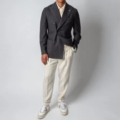 L.B.M.1911 LUXURY WOOL BLAZER ASPHALT -jupiter shop L.B.M1911KAVAJ 2