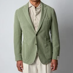 L.B.M.1911 JACK REG COTTON RAMIE BLAZER GREEN