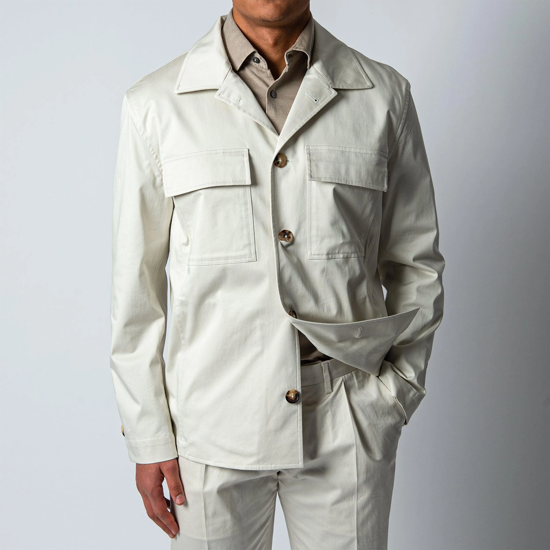 Lardini UGO LUXURY OVERSHIRT SAND 3 Lardini UGO LUXURY OVERSHIRT SAND