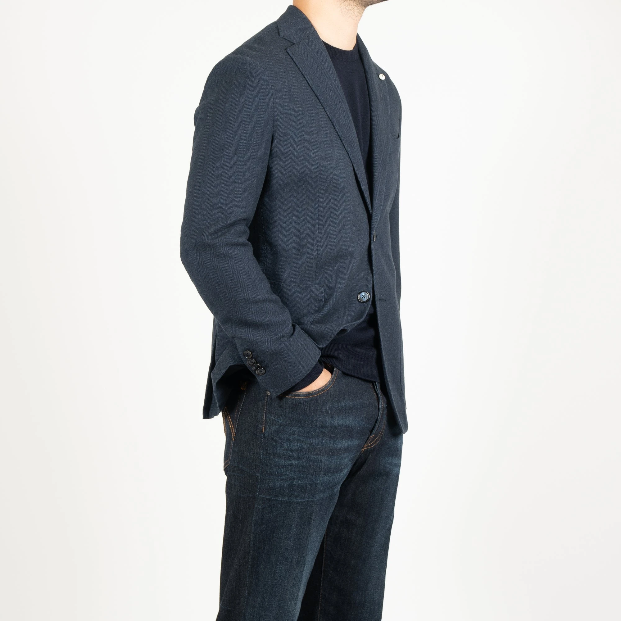 L.B.M.1911 JACK REG HERRINGBONE BLAZER NAVY 5 L.B.M.1911 JACK REG HERRINGBONE BLAZER NAVY - Bild 3