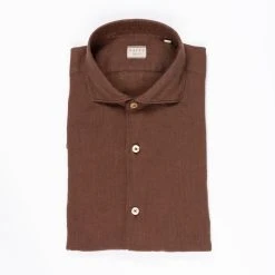 XACUS LINEN SHIRT 109 BROWN