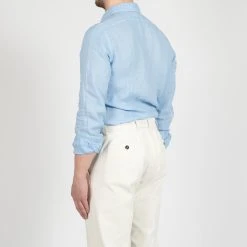 XACUS LINEN TINTO CAPO "OLD" SHIRT LIGHT BLUE -jupiter shop LINEN TINTO CAPO OLD SHIRT LIGHT BLUE SKJORTA XACUS Jupiter Kungsgatan Norrlandsgatan Stockholm 4