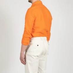 XACUS LINEN TINTO CAPO "OLD" SHIRT ORANGE -jupiter shop LINEN TINTO CAPO OLD SHIRT ORANGE SKJORTA XACUS Jupiter Kungsgatan Norrlandsgatan Stockholm 6