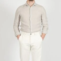 XACUS LINEN TINTO CAPO "OLD" SHIRT SAND