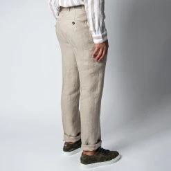 STUDIO 73 MARCEL PAT TROUSERS BEIGE -jupiter shop LINNEBYXASTUDIO73 1 9dd06a6d dd14 417a 8e6c 105cf48b9381