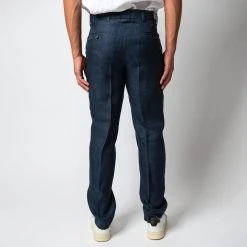 STUDIO 73 MARCEL PAT TROUSERS DK. NAVY -jupiter shop LINNEBYXASTUDIO73 2