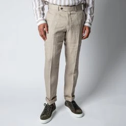 STUDIO 73 MARCEL PAT TROUSERS BEIGE -jupiter shop LINNEBYXASTUDIO73 3 3912e315 662d 4ce4 8159 7ef1d0ce953f