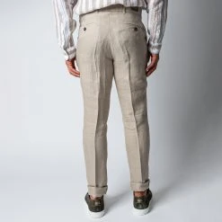 STUDIO 73 MARCEL PAT TROUSERS BEIGE -jupiter shop LINNEBYXASTUDIO73 6 d1ffd71d 7a60 4560 9fdc f4df22599e34