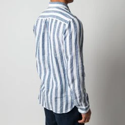 XACUS BLOCK STRIPE LINEN SHIRT BLUE -jupiter shop LINNESKJORTAXACUS 1 07c871c7 2852 4892 9e95 92de2ed6881d