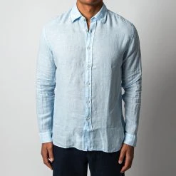 XACUS LUXURY LINEN SHIRT LIGHT BLUE