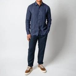 XACUS LUXURY LINEN SHIRT NAVY -jupiter shop LINNESKJORTAXACUS 2 d42187d9 13f7 45d9 af87 6e74b7b10386