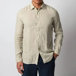 XACUS LUXURY LINEN SHIRT KHAKI
