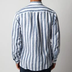 XACUS BLOCK STRIPE LINEN SHIRT BLUE -jupiter shop LINNESKJORTAXACUS 6 b1d7780c 03eb 4eea 9b1d dfad0fa3a9fa