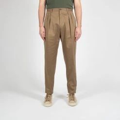 GAIOLA LUXURY COTTON TWO PLEAT TROUSER KHAKI