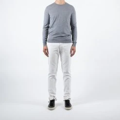 ADVERB LUXURY MERINO 18 GAUGE CREWNECK GREY