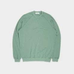 Filippo De Laurentiis LUXURY PIQUE CREWNECK SWEATER GREEN
