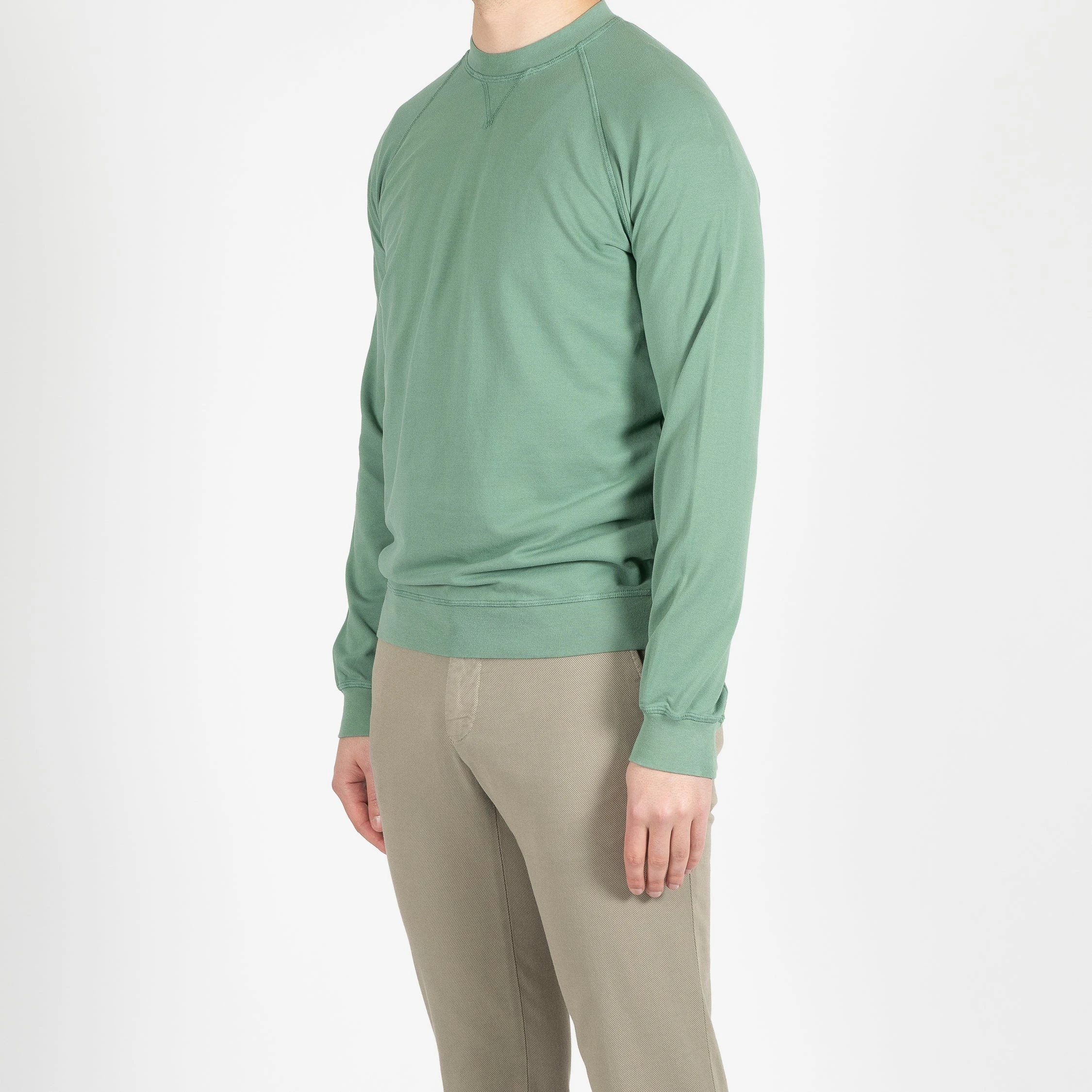 Filippo De Laurentiis LUXURY PIQUE CREWNECK SWEATER GREEN 6 Filippo De Laurentiis LUXURY PIQUE CREWNECK SWEATER GREEN - Bild 4
