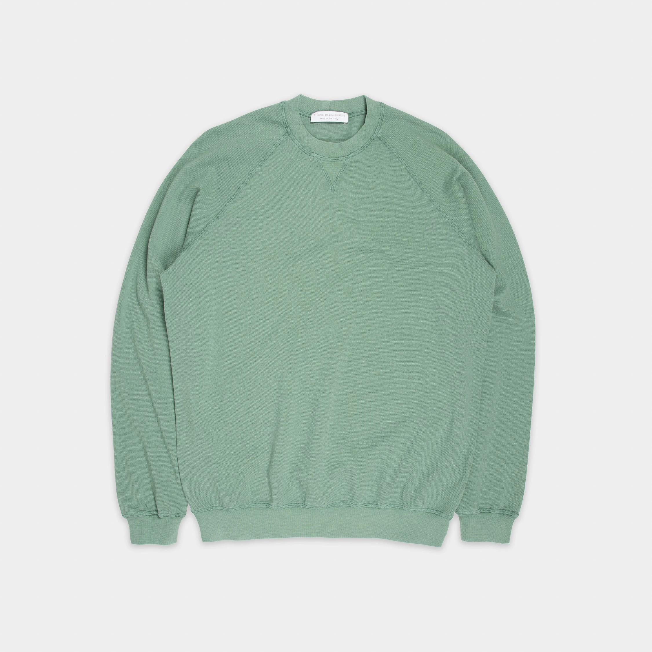 Filippo De Laurentiis LUXURY PIQUE CREWNECK SWEATER GREEN 3 Filippo De Laurentiis LUXURY PIQUE CREWNECK SWEATER GREEN