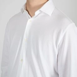 Filippo De Laurentiis LUXURY PIQUE JERSEY SHIRT WHITE