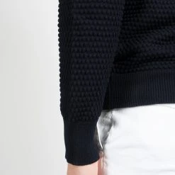 G.R.P LUXURY SPOTKNIT COTTON ZIP SWEATER NAVY -jupiter shop LUXURY SPOTKNIT COTTON ZIP SWEATER NAVY TROJA GRP Jupiter Kungsgatan Norrlandsgatan Stockholm 8