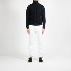 G.R.P LUXURY SPOTKNIT COTTON ZIP SWEATER NAVY -jupiter shop LUXURY SPOTKNIT COTTON ZIP SWEATER NAVY TROJA GRP Jupiter Kungsgatan Norrlandsgatan Stockholm 9