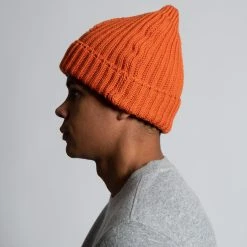 G.R.P LUXURY WOOL BEANIE WITH ANCHOR ORANGE -jupiter shop LUXURY WOOL BEANIE WITH ANCHOR ORANGE MOSSA GRP Jupiter Kungsgatan Norrlandsgatan Stockholm 4