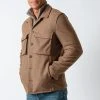 Lardini GARMENT DYED HYBRID JACKET BROWN -jupiter shop Lardiniovershirt 2