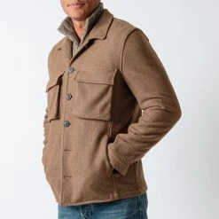 Lardini GARMENT DYED HYBRID JACKET BROWN