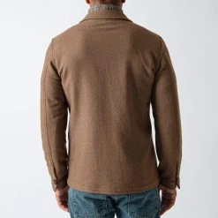 Lardini GARMENT DYED HYBRID JACKET BROWN -jupiter shop Lardiniovershirt 5