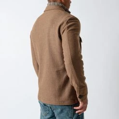 Lardini GARMENT DYED HYBRID JACKET BROWN -jupiter shop Lardiniovershirt 6
